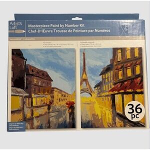 Artists Loft Masterpiece Paint By Number Kit Two Canvas Paris Eiffel Tower